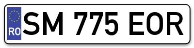 Placuta inmatriculare numar auto  SM-775-EOR, SM 775 EOR, SM775EOR