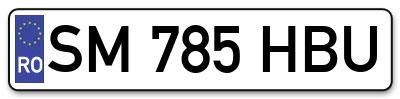 Placuta inmatriculare numar auto  SM-785-HBU, SM 785 HBU, SM785HBU