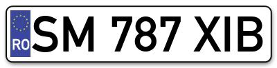Placuta inmatriculare numar auto  SM-787-XIB, SM 787 XIB, SM787XIB