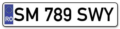 Placuta inmatriculare numar auto  SM-789-SWY, SM 789 SWY, SM789SWY
