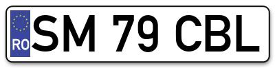 Placuta inmatriculare numar auto  SM-79-CBL, SM 79 CBL, SM79CBL