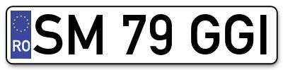 Placuta inmatriculare numar auto  SM-79-GGI, SM 79 GGI, SM79GGI