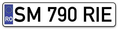 Placuta inmatriculare numar auto  SM-790-RIE, SM 790 RIE, SM790RIE