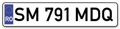Placuta inmatriculare numar auto  SM-791-MDQ, SM 791 MDQ, SM791MDQ