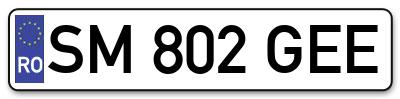 Placuta inmatriculare numar auto  SM-802-GEE, SM 802 GEE, SM802GEE