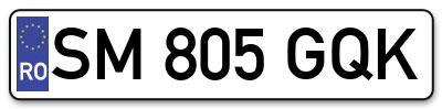 Placuta inmatriculare numar auto  SM-805-GQK, SM 805 GQK, SM805GQK