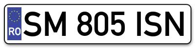 Placuta inmatriculare numar auto  SM-805-ISN, SM 805 ISN, SM805ISN