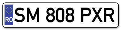 Placuta inmatriculare numar auto  SM-808-PXR, SM 808 PXR, SM808PXR