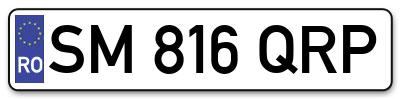 Placuta inmatriculare numar auto  SM-816-QRP, SM 816 QRP, SM816QRP