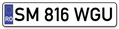 Placuta inmatriculare numar auto  SM-816-WGU, SM 816 WGU, SM816WGU