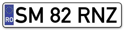 Placuta inmatriculare numar auto  SM-82-RNZ, SM 82 RNZ, SM82RNZ