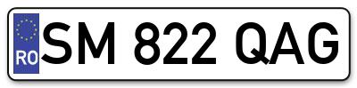 Placuta inmatriculare numar auto  SM-822-QAG, SM 822 QAG, SM822QAG