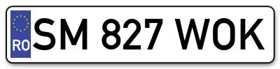 Placuta inmatriculare numar auto  SM-827-WOK, SM 827 WOK, SM827WOK
