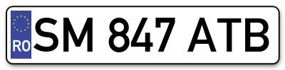 Placuta inmatriculare numar auto  SM-847-ATB, SM 847 ATB, SM847ATB