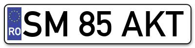 Placuta inmatriculare numar auto  SM-85-AKT, SM 85 AKT, SM85AKT