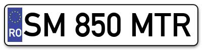 Placuta inmatriculare numar auto  SM-850-MTR, SM 850 MTR, SM850MTR