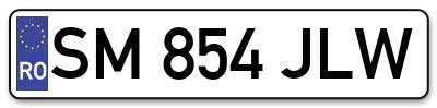 Placuta inmatriculare numar auto  SM-854-JLW, SM 854 JLW, SM854JLW