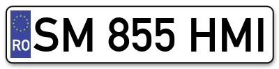 Placuta inmatriculare numar auto  SM-855-HMI, SM 855 HMI, SM855HMI