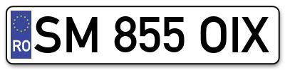 Placuta inmatriculare numar auto  SM-855-OIX, SM 855 OIX, SM855OIX