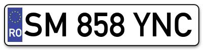 Placuta inmatriculare numar auto  SM-858-YNC, SM 858 YNC, SM858YNC