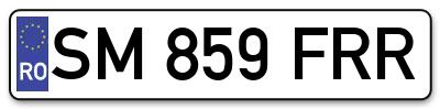 Placuta inmatriculare numar auto  SM-859-FRR, SM 859 FRR, SM859FRR