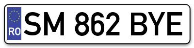 Placuta inmatriculare numar auto  SM-862-BYE, SM 862 BYE, SM862BYE