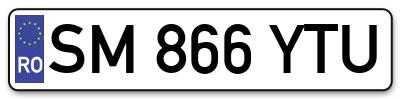 Placuta inmatriculare numar auto  SM-866-YTU, SM 866 YTU, SM866YTU
