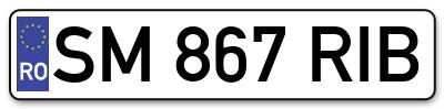 Placuta inmatriculare numar auto  SM-867-RIB, SM 867 RIB, SM867RIB