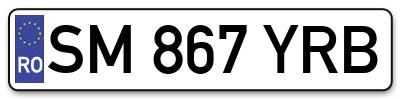 Placuta inmatriculare numar auto  SM-867-YRB, SM 867 YRB, SM867YRB