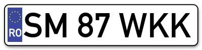 Placuta inmatriculare numar auto  SM-87-WKK, SM 87 WKK, SM87WKK