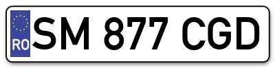Placuta inmatriculare numar auto  SM-877-CGD, SM 877 CGD, SM877CGD