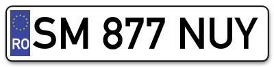 Placuta inmatriculare numar auto  SM-877-NUY, SM 877 NUY, SM877NUY