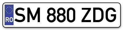 Placuta inmatriculare numar auto  SM-880-ZDG, SM 880 ZDG, SM880ZDG