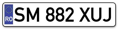 Placuta inmatriculare numar auto  SM-882-XUJ, SM 882 XUJ, SM882XUJ