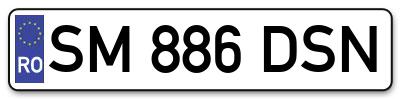 Placuta inmatriculare numar auto  SM-886-DSN, SM 886 DSN, SM886DSN