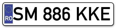 Placuta inmatriculare numar auto  SM-886-KKE, SM 886 KKE, SM886KKE