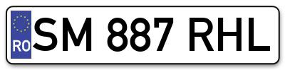 Placuta inmatriculare numar auto  SM-887-RHL, SM 887 RHL, SM887RHL