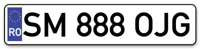 Placuta inmatriculare numar auto  SM-888-OJG, SM 888 OJG, SM888OJG