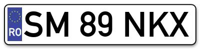 Placuta inmatriculare numar auto  SM-89-NKX, SM 89 NKX, SM89NKX