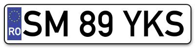 Placuta inmatriculare numar auto  SM-89-YKS, SM 89 YKS, SM89YKS