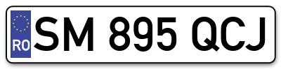 Placuta inmatriculare numar auto  SM-895-QCJ, SM 895 QCJ, SM895QCJ