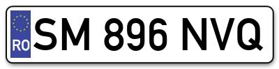 Placuta inmatriculare numar auto  SM-896-NVQ, SM 896 NVQ, SM896NVQ