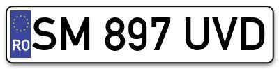 Placuta inmatriculare numar auto  SM-897-UVD, SM 897 UVD, SM897UVD