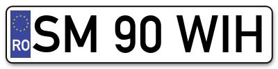 Placuta inmatriculare numar auto  SM-90-WIH, SM 90 WIH, SM90WIH