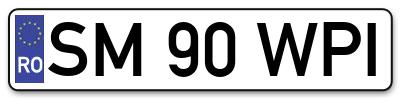Placuta inmatriculare numar auto  SM-90-WPI, SM 90 WPI, SM90WPI
