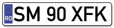 Placuta inmatriculare numar auto  SM-90-XFK, SM 90 XFK, SM90XFK