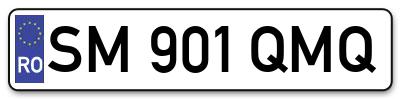 Placuta inmatriculare numar auto  SM-901-QMQ, SM 901 QMQ, SM901QMQ