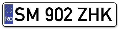 Placuta inmatriculare numar auto  SM-902-ZHK, SM 902 ZHK, SM902ZHK