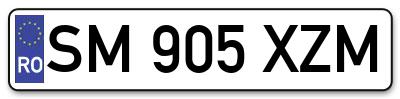 Placuta inmatriculare numar auto  SM-905-XZM, SM 905 XZM, SM905XZM
