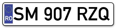 Placuta inmatriculare numar auto  SM-907-RZQ, SM 907 RZQ, SM907RZQ